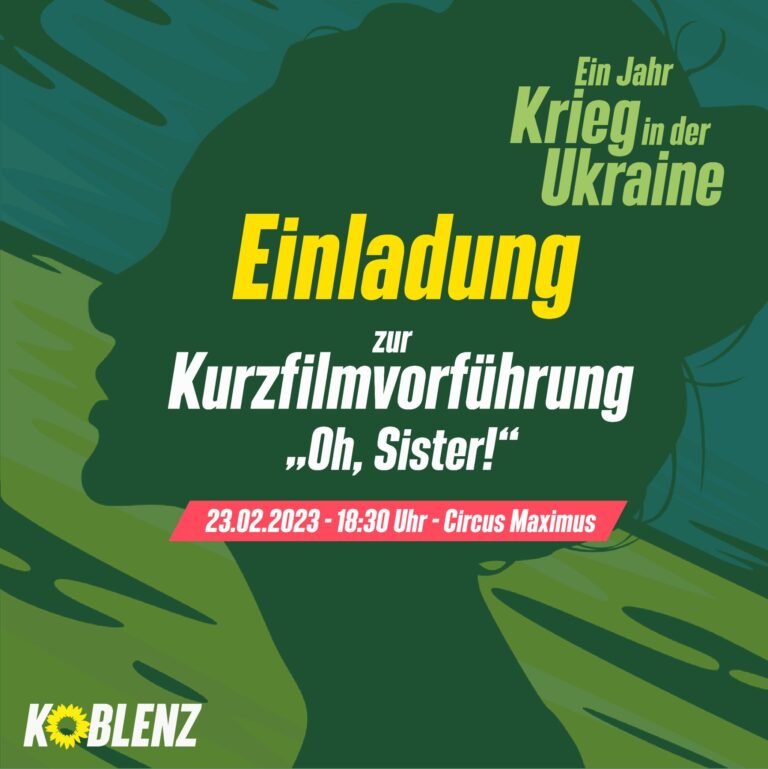 Kurzfilmvorführung „Oh, Sister!“ zur Jährung des russischen Angriffskriegs auf die Ukraine