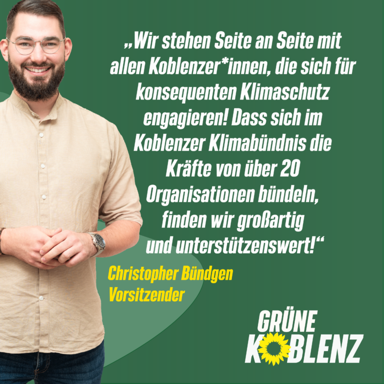 GRÜNE Koblenz unterstützen das Koblenzer Klimabündnis