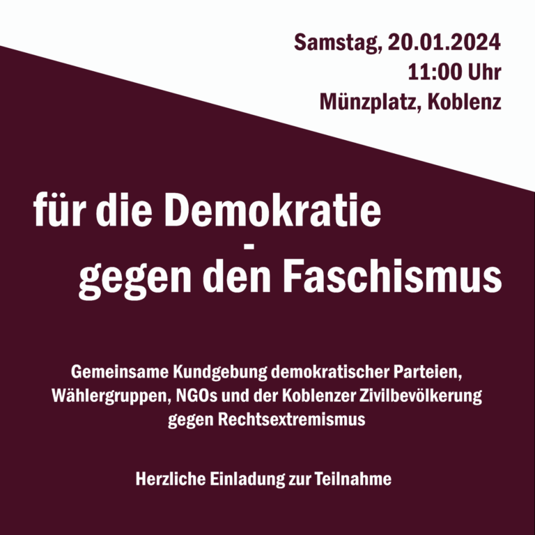 Demokratische Parteien in Koblenz setzen Zeichen gegen rechtes Gedankengut
