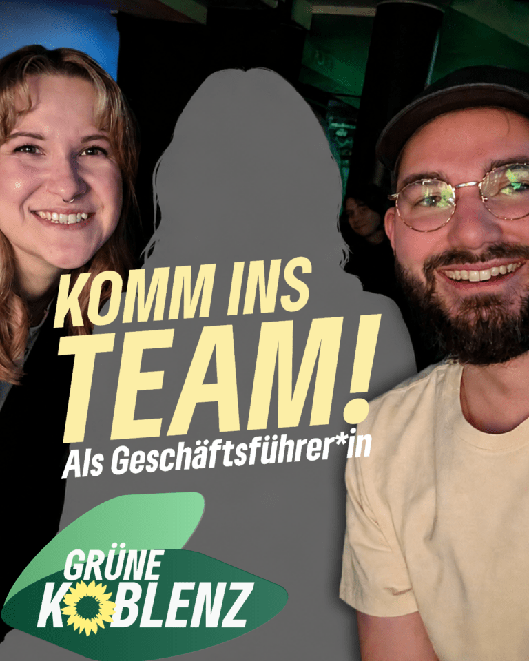 Stellenausschreibung: Kreisgeschäftsführer*in (m/w/d) des Kreisverbands Koblenz von BÜNDNIS 90/DIE GRÜNEN